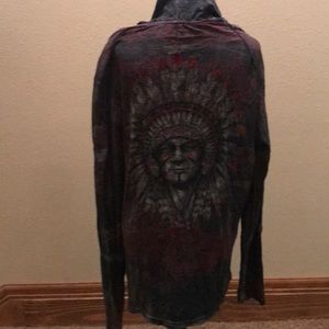 Men’s affliction hooded shirt